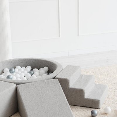 Foam speelset Boucle (3 stuks) + ballenbad 90x30 + 200 ballen Grey