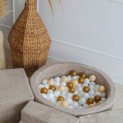 Foam speelset Velvet Rib (3 stuks) + ballenbad 90x30 + 200 ballen Beige