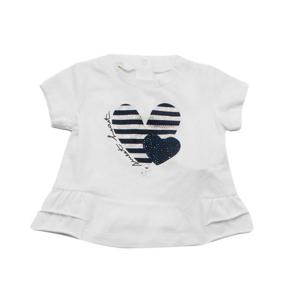 T-shirt wit met blauw hartje Wit