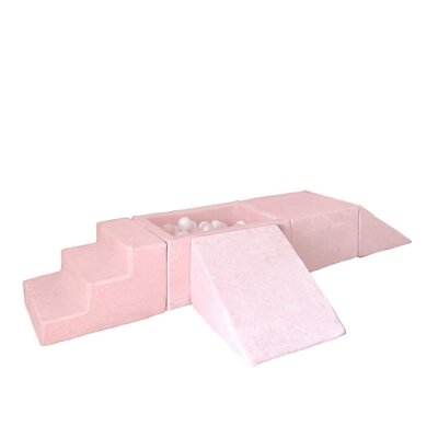 Foam speelset Soft Velvet (5 stuks) + ballenbad 65x35x30 + 100 ballen Soft Pink