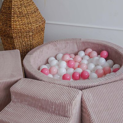 Foam speelset Velvet Rib (3 stuks) + ballenbad 90x30 + 200 ballen Dark pink