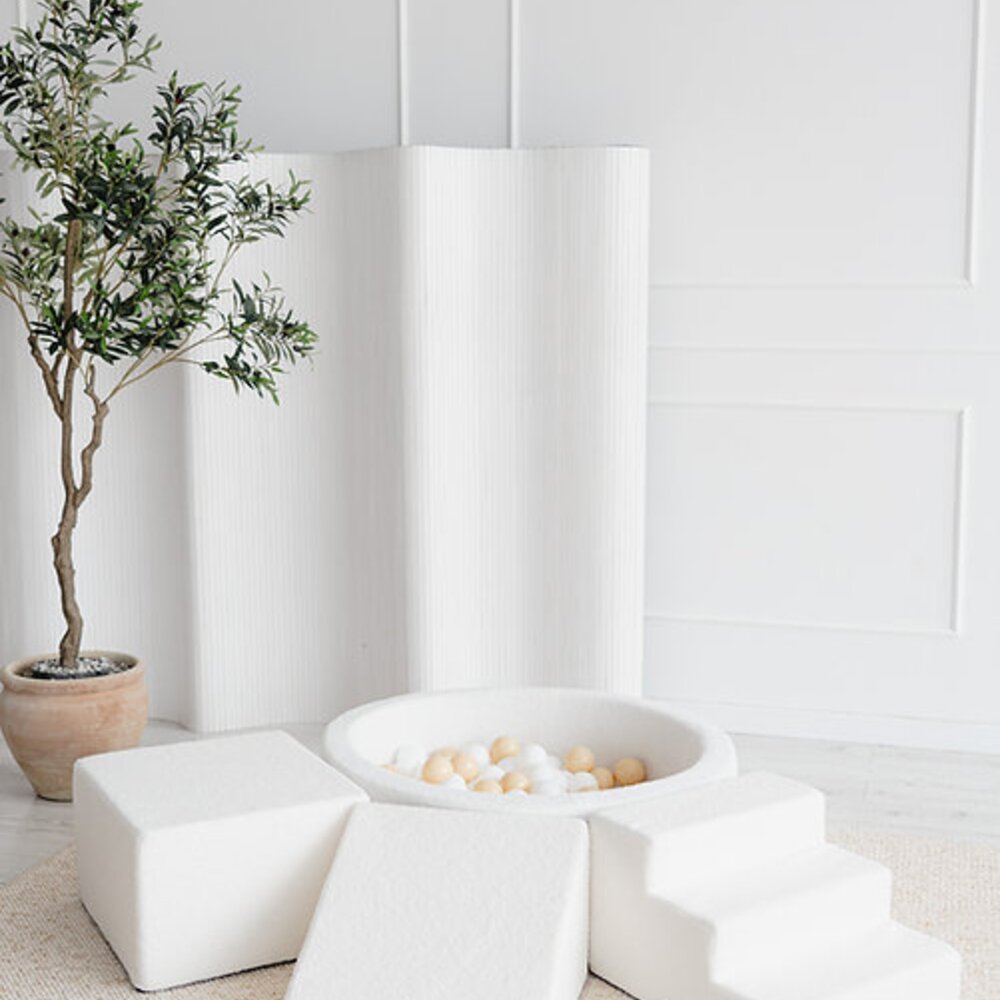 Foam speelset Boucle (3 stuks) + ballenbad 90x30 + 200 ballen White