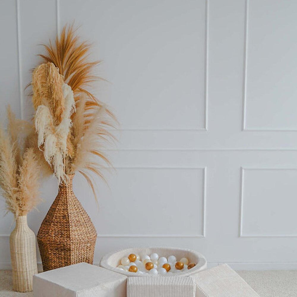 Foam speelset Velvet Rib (3 stuks) + ballenbad 90x30 + 200 ballen Cream