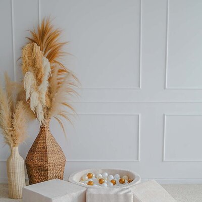 Foam speelset Velvet Rib (3 stuks) + ballenbad 90x30 + 200 ballen Cream