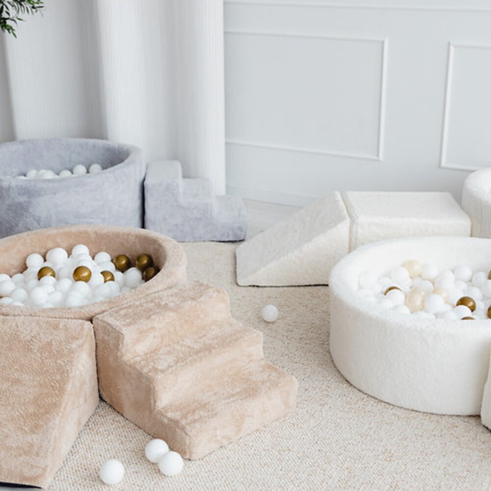 Foam speelset Teddy (3 stuks) + ballenbad 90x30 + 200 ballen Beige