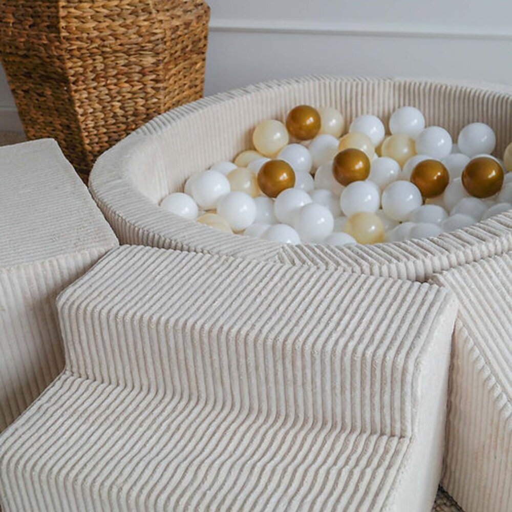 Foam speelset Velvet Rib (3 stuks) + ballenbad 90x30 + 200 ballen Cream