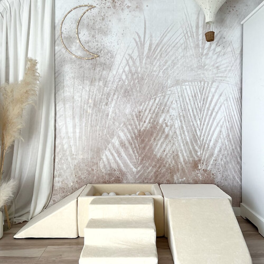 Foam speelset Soft Velvet (5 stuks) + ballenbad 65x35x30 + 100 ballen Ecru