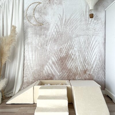 Foam speelset Soft Velvet (5 stuks) + ballenbad 65x35x30 + 100 ballen Ecru