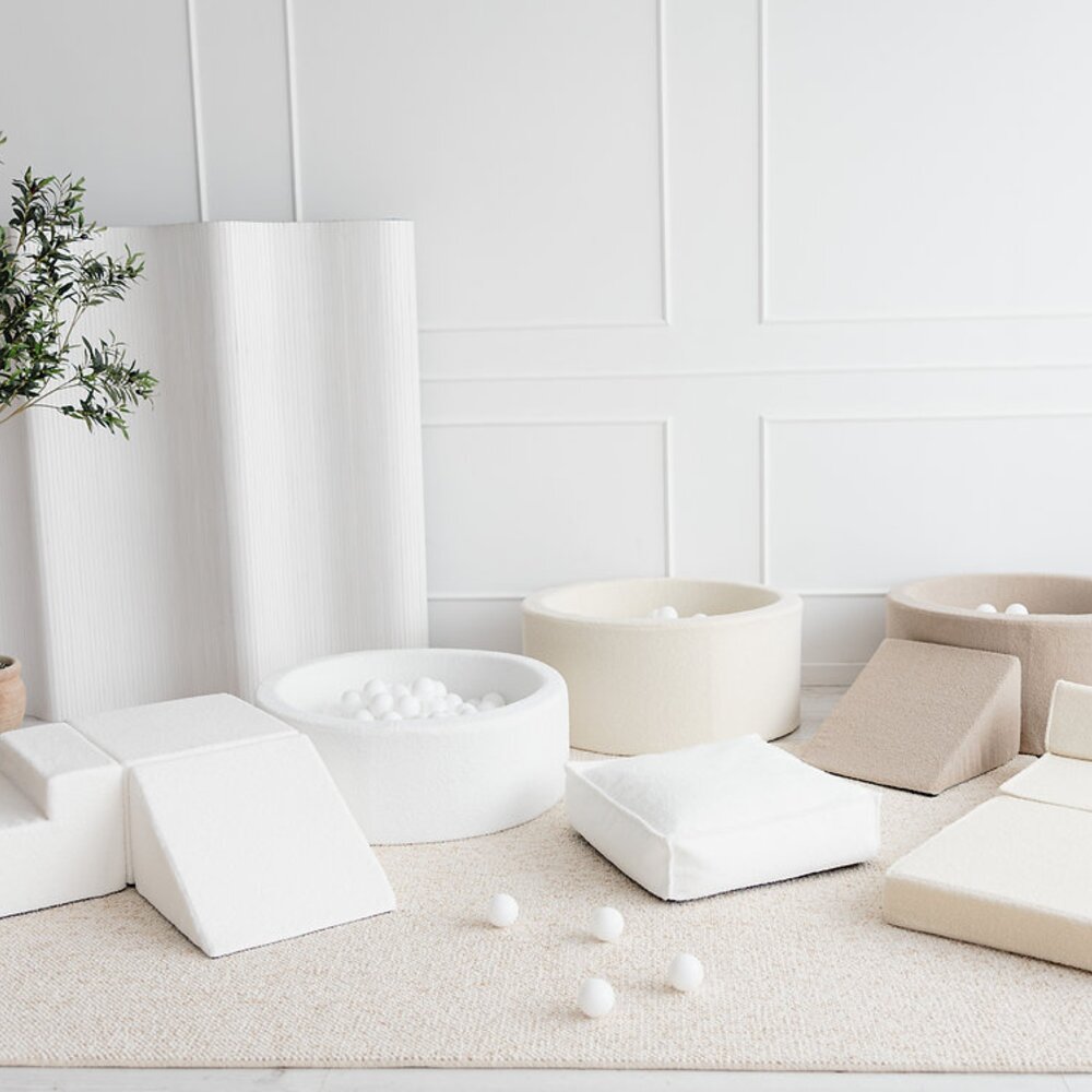 Foam speelset Boucle (3 stuks) + ballenbad 90x30 + 200 ballen White