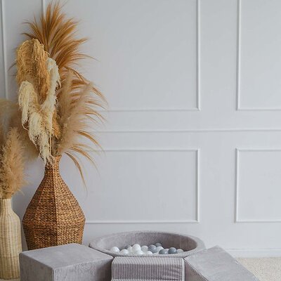 Foam speelset Velvet Rib (3 stuks) + ballenbad 90x30 + 200 ballen Grey