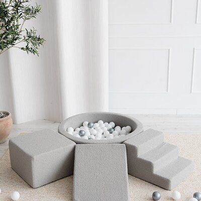 Foam speelset Boucle (3 stuks) + ballenbad 90x30 + 200 ballen Grey
