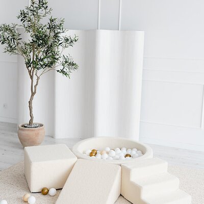 Foam speelset Boucle (3 stuks) + ballenbad 90x30 + 200 ballen Creme