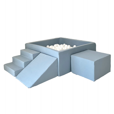 Foam speelset katoen (3st) + ballenbad 106x106x40 + 400 ballen Blue