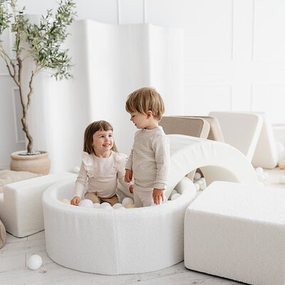 Foam speelset Boucle (3 stuks) + ballenbad 90x30 + 200 ballen White
