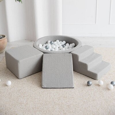 Foam speelset Boucle (3 stuks) + ballenbad 90x30 + 200 ballen Grey