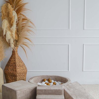 Foam speelset Velvet Rib (3 stuks) + ballenbad 90x30 + 200 ballen Beige
