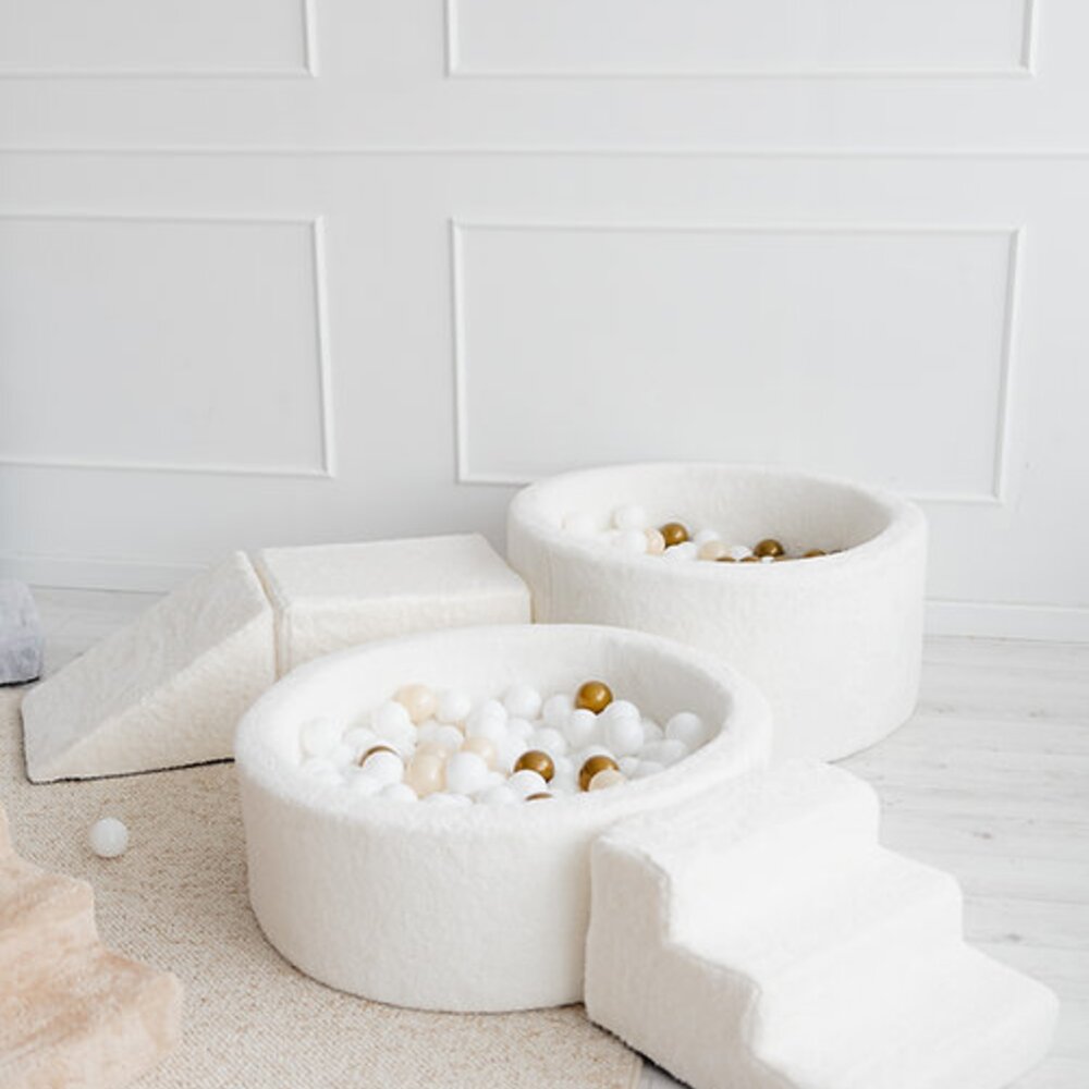 Foam speelset Teddy (3 stuks) + ballenbad 90x30 + 200 ballen White