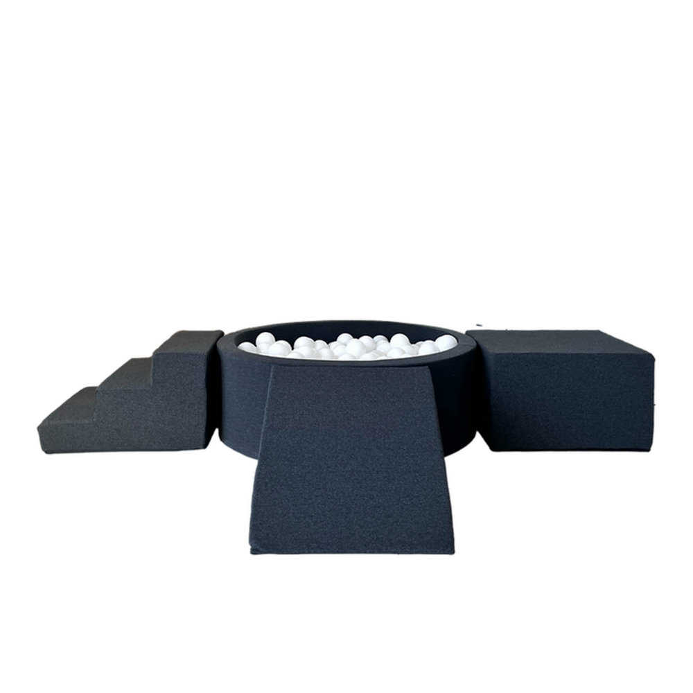 Foam speelset katoen (3st) + ballenbad 90x30 + 200 ballen Graphite