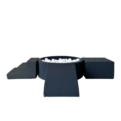 Foam speelset katoen (3st) + ballenbad 90x30 + 200 ballen Graphite