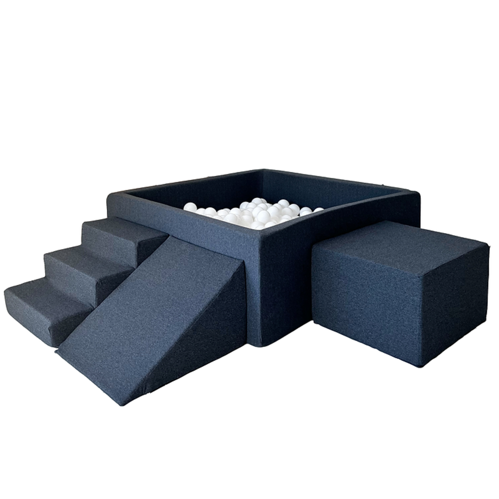 Foam speelset katoen (3st) + ballenbad 106x106x40 + 400 ballen Graphite