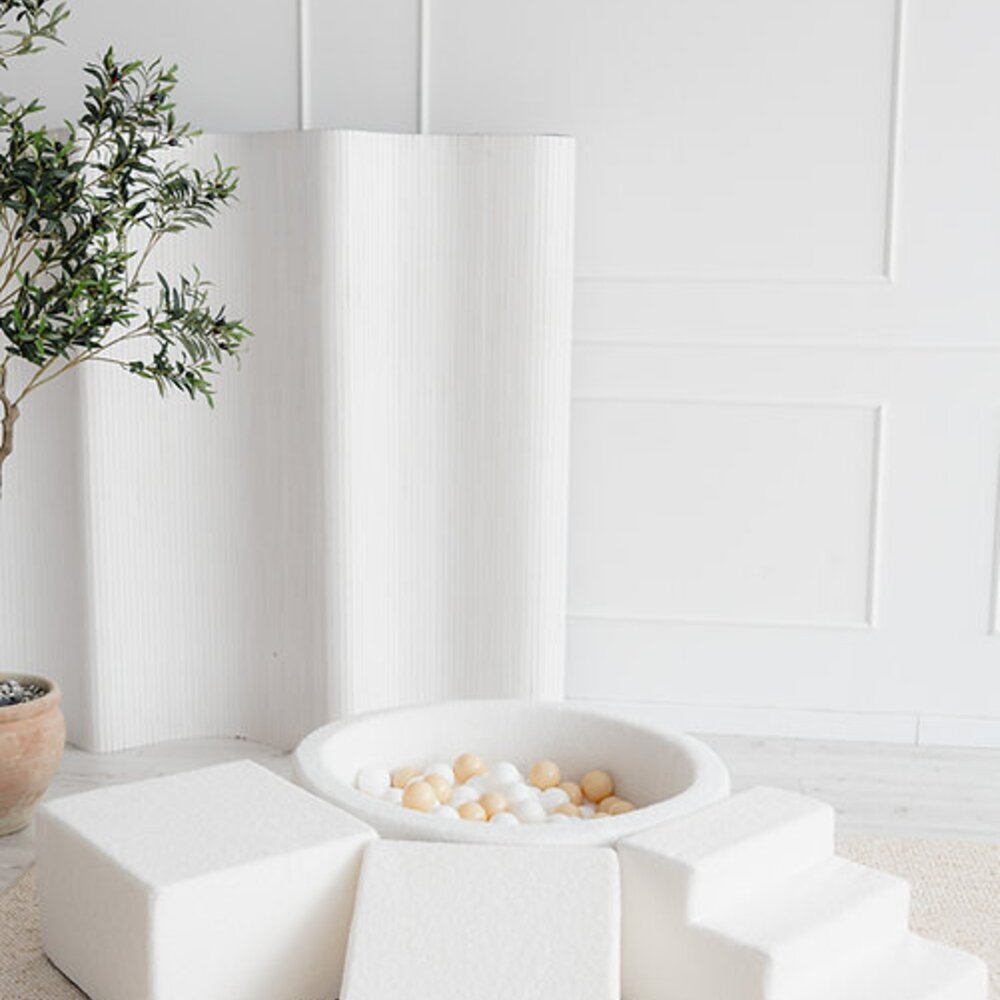 Foam speelset Boucle (3 stuks) + ballenbad 90x30 + 200 ballen White
