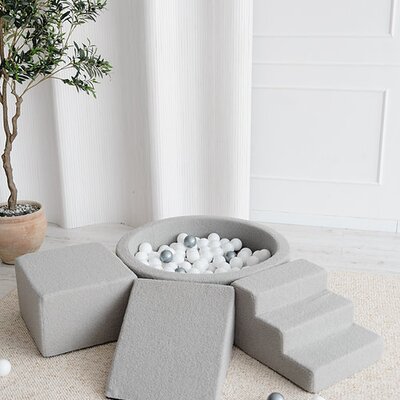 Foam speelset Boucle (3 stuks) + ballenbad 90x30 + 200 ballen Grey