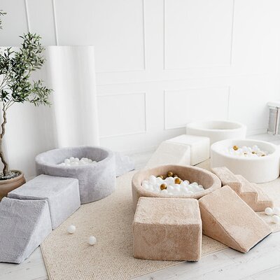 Foam speelset Teddy (3 stuks) + ballenbad 90x30 + 200 ballen Grey