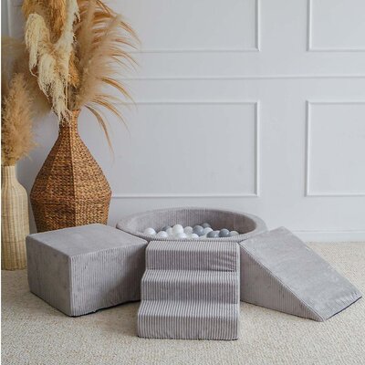 Foam speelset Velvet Rib (3 stuks) + ballenbad 90x30 + 200 ballen Grey