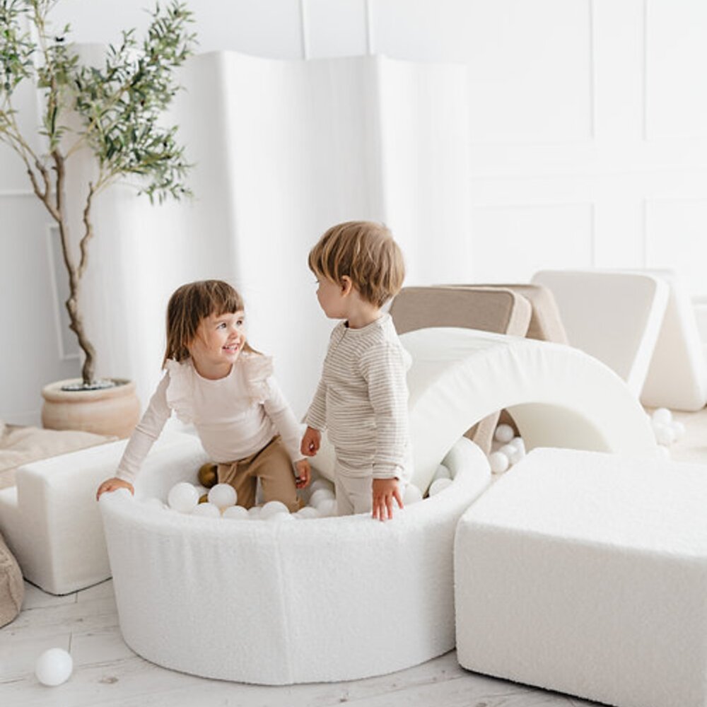 Foam speelset Boucle (3 stuks) + ballenbad 90x30 + 200 ballen White