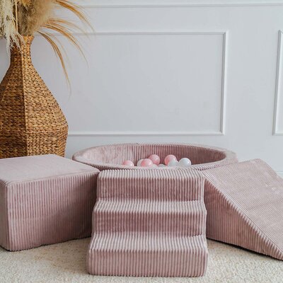 Foam speelset Velvet Rib (3 stuks) + ballenbad 90x30 + 200 ballen Dark pink