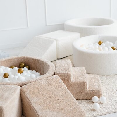 Foam speelset Teddy (3 stuks) + ballenbad 90x30 + 200 ballen Beige