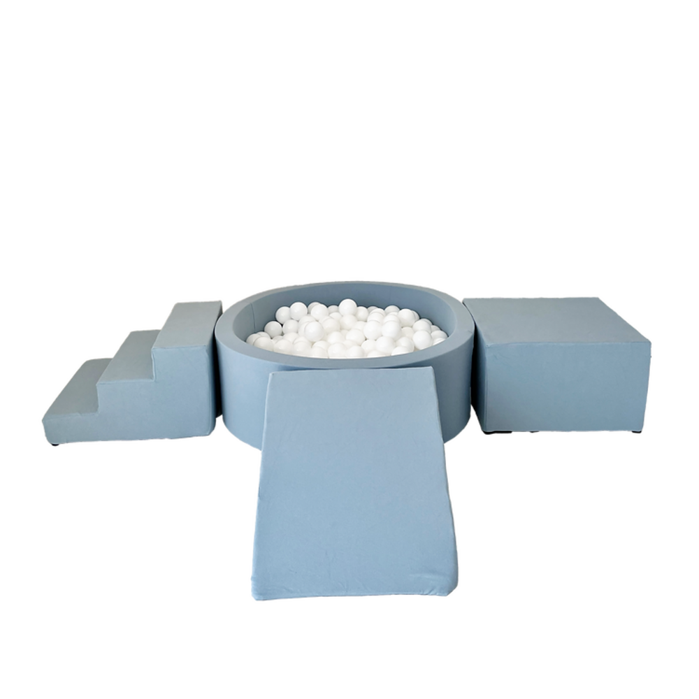 Foam speelset katoen (3st) + ballenbad 90x30 + 200 ballen Blue