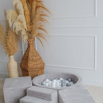 Foam speelset Velvet Rib (3 stuks) + ballenbad 90x30 + 200 ballen Grey