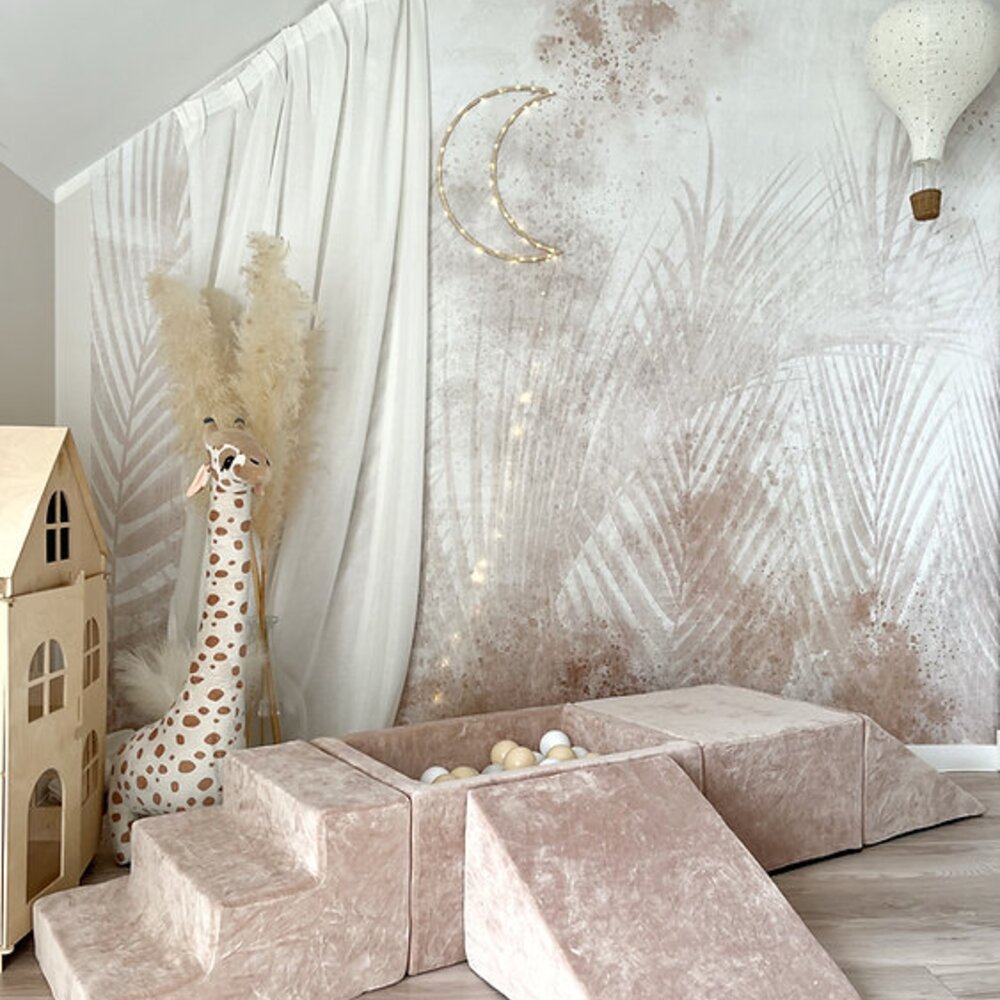 Foam speelset Soft Velvet (5 stuks) + ballenbad 65x35x30 + 100 ballen Dark Beige