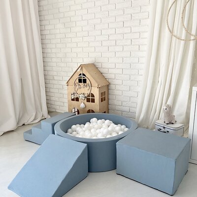 Foam speelset katoen (3st) + ballenbad 90x30 + 200 ballen Blue