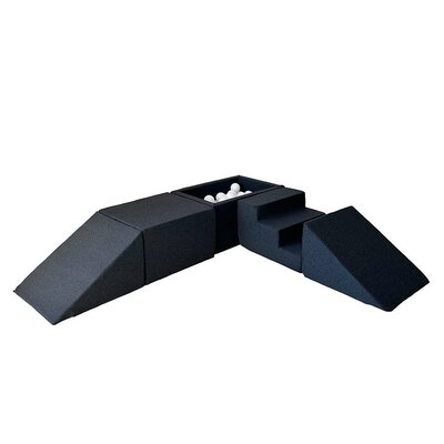 Foam speelset katoen (5 st) + ballenbad 65x35x30 + 100 ballen Graphite