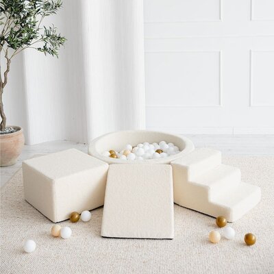 Foam speelset Boucle (3 stuks) + ballenbad 90x30 + 200 ballen Creme