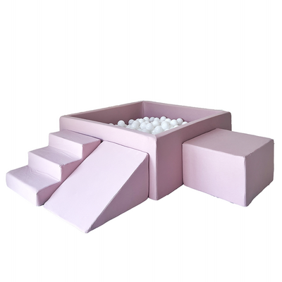 Foam speelset katoen (3st) + ballenbad 106x106x40 + 400 ballen Pink