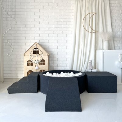 Foam speelset katoen (3st) + ballenbad 90x30 + 200 ballen Graphite
