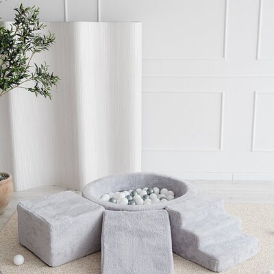 Foam speelset Teddy (3 stuks) + ballenbad 90x30 + 200 ballen Grey