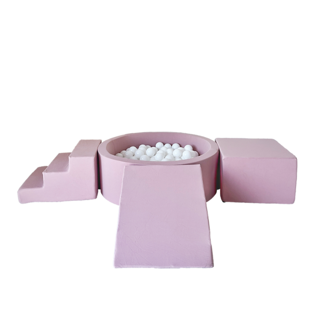 Foam speelset katoen (3st) + ballenbad 90x30 + 200 ballen Pink