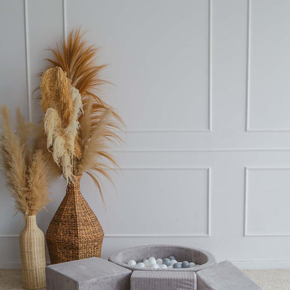 Foam speelset Velvet Rib (3 stuks) + ballenbad 90x30 + 200 ballen Grey