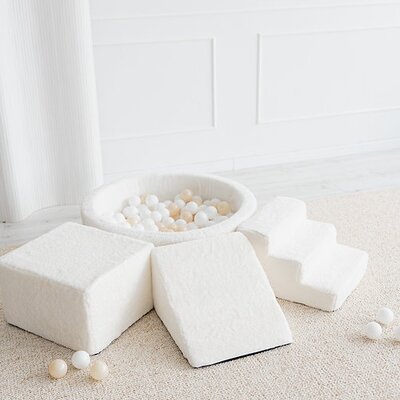 Foam speelset Teddy (3 stuks) + ballenbad 90x30 + 200 ballen White