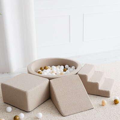 Foam speelset Boucle (3 stuks) + ballenbad 90x30 + 200 ballen Beige