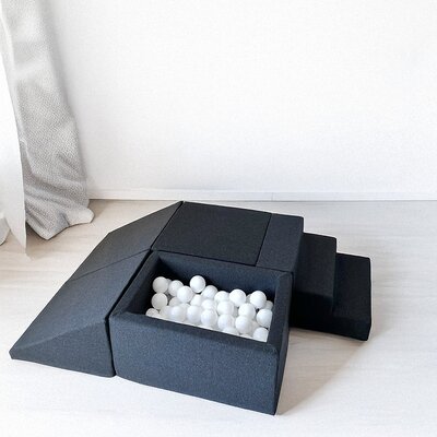 Foam speelset katoen (5 st) + ballenbad 65x35x30 + 100 ballen Graphite