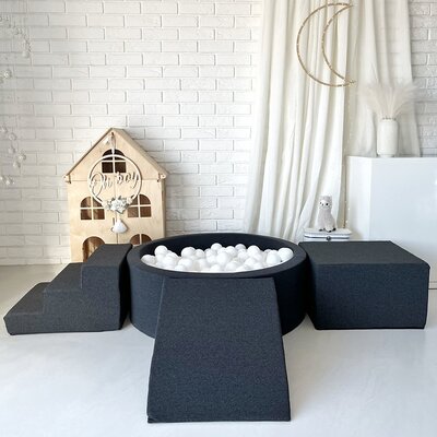 Foam speelset katoen (3st) + ballenbad 90x30 + 200 ballen Graphite