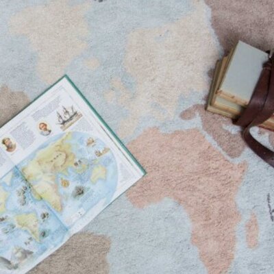 Wasbaar tapijt Vintage Map - 140 x 200 cm