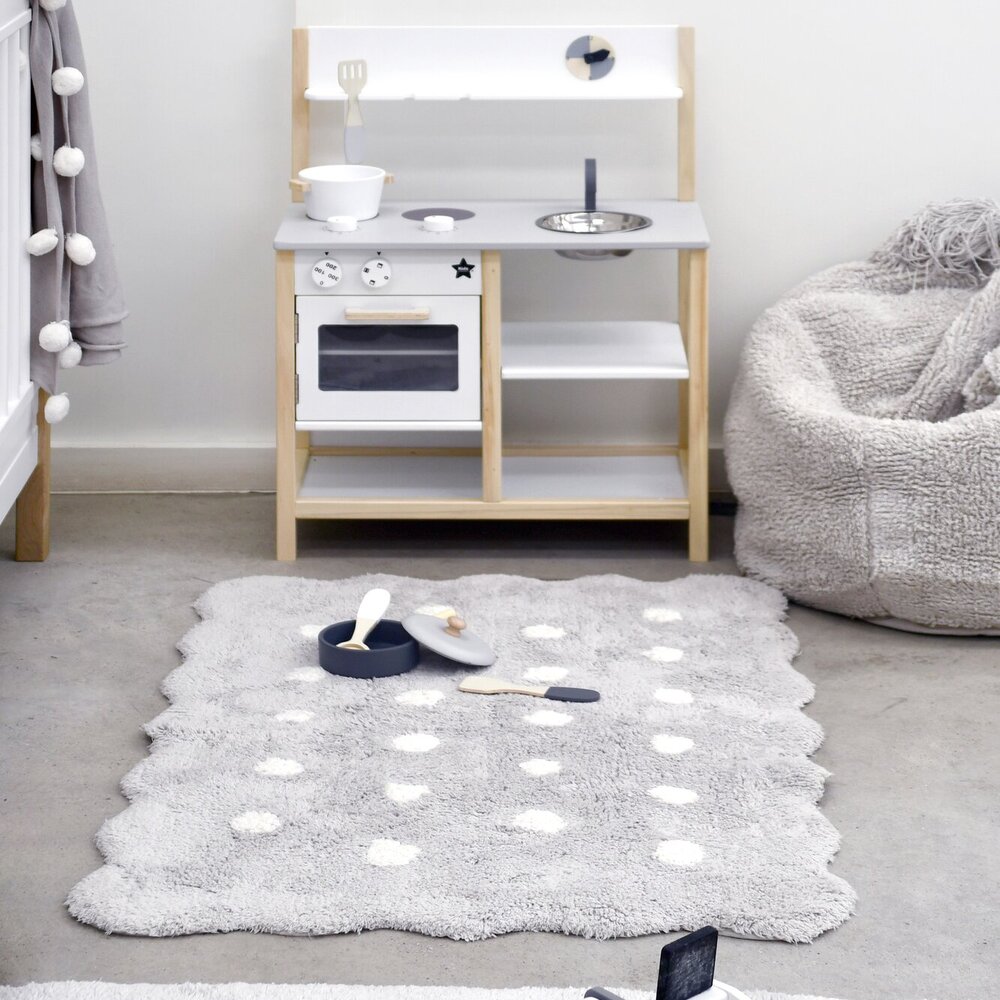 Wasbaar tapijt Mini Biscuit Pearl Grey - 70 x 100