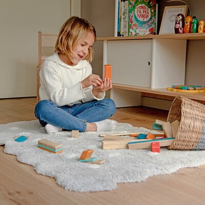 Wasbaar tapijt Mini Biscuit Pearl Grey - 70 x 100