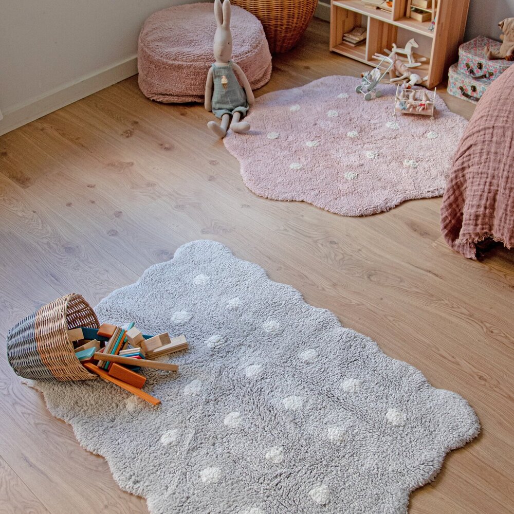 Wasbaar tapijt Mini Biscuit Pearl Grey - 70 x 100